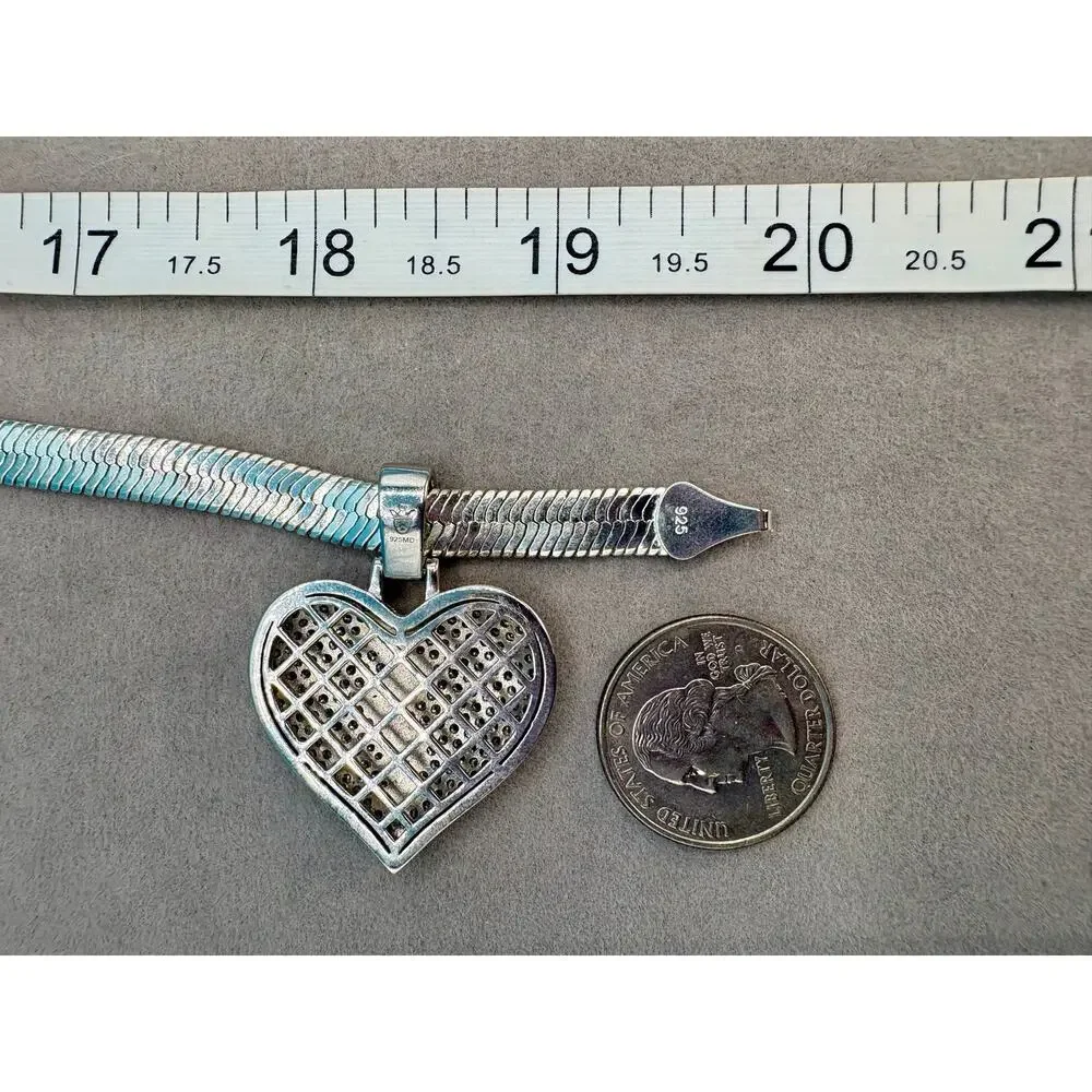 Moissanite Broken Heart Pendant w/ Bonus Necklace & Bracelet
